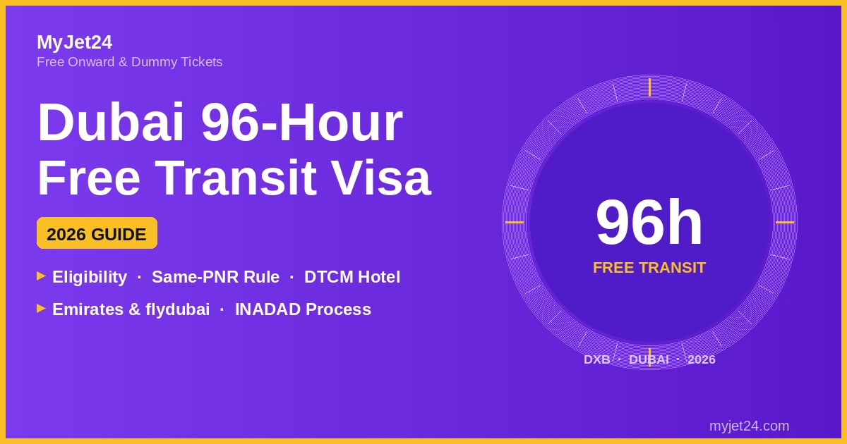 Dubai 96-Hour Free Transit Visa 2026 — Emirates and flydubai exclusive transit permit for DXB stopover