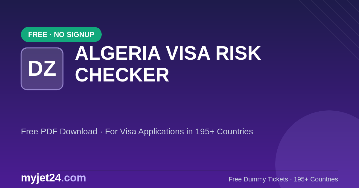 Visa Risk Check Algiers, Algeria — Approval Chances 2026 | MyJet24
