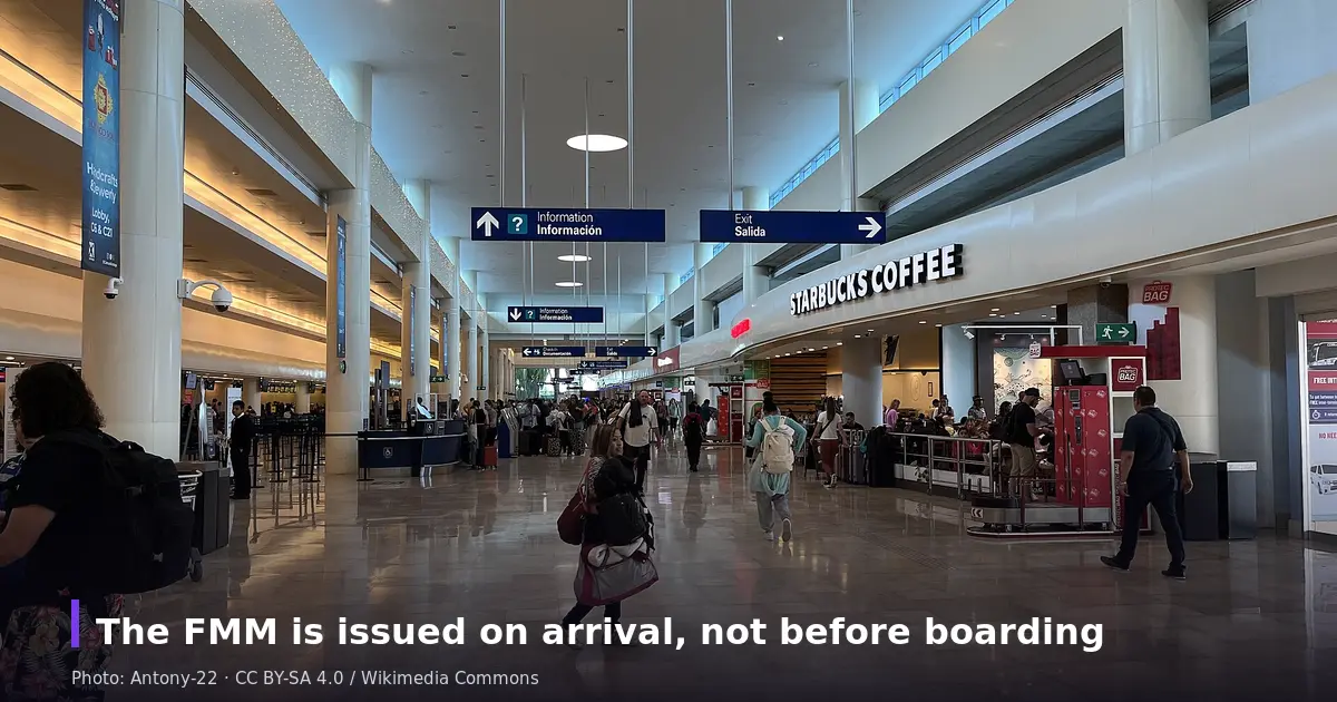 Cancún International Airport arrivals — Mexico's FMM tourist permit is issued on arrival by INM