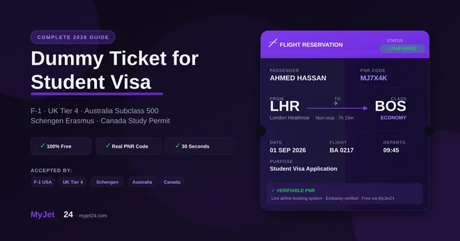 Dummy Ticket for a Student Visa
