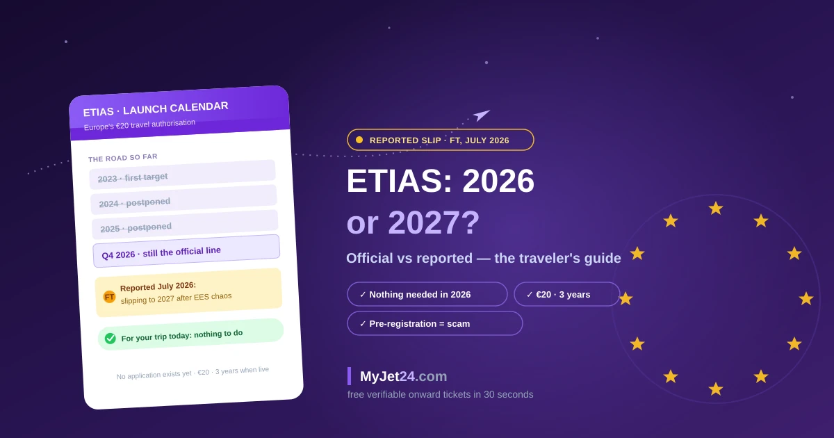 ETIAS delayed to 2027 — what is official, what the Financial Times reported, and what travelers to Europe actually need to do now