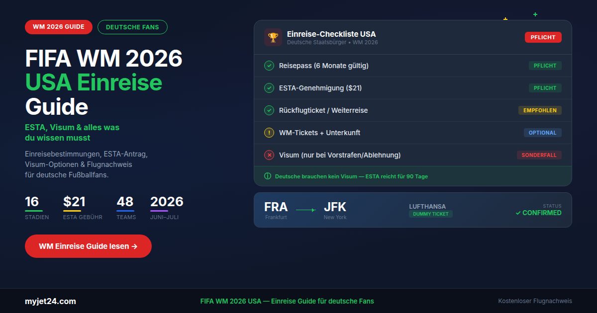 FIFA WM 2026 USA Einreise Guide — ESTA, Visum und Einreisebestimmungen für deutsche Fußballfans