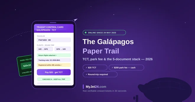 Galápagos Transit Control Card (2026): The $20 TCT, the $200 Park Fee and Every Document You Need