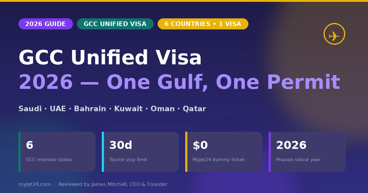 GCC Unified Tourist Visa 2026 — one visa for Saudi Arabia, UAE, Bahrain, Kuwait, Oman, Qatar with 30-day stay, phased 2026 rollout