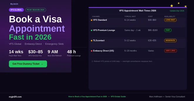 How to Book a Visa Appointment Fast in 2026: VFS Global, Embassy Direct & Emergency Slots