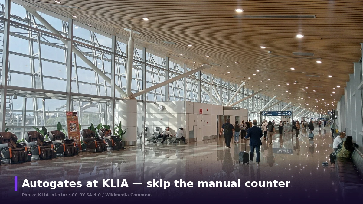 Autogates at Kuala Lumpur International Airport let eligible MDAC-registered travellers skip the manual counter