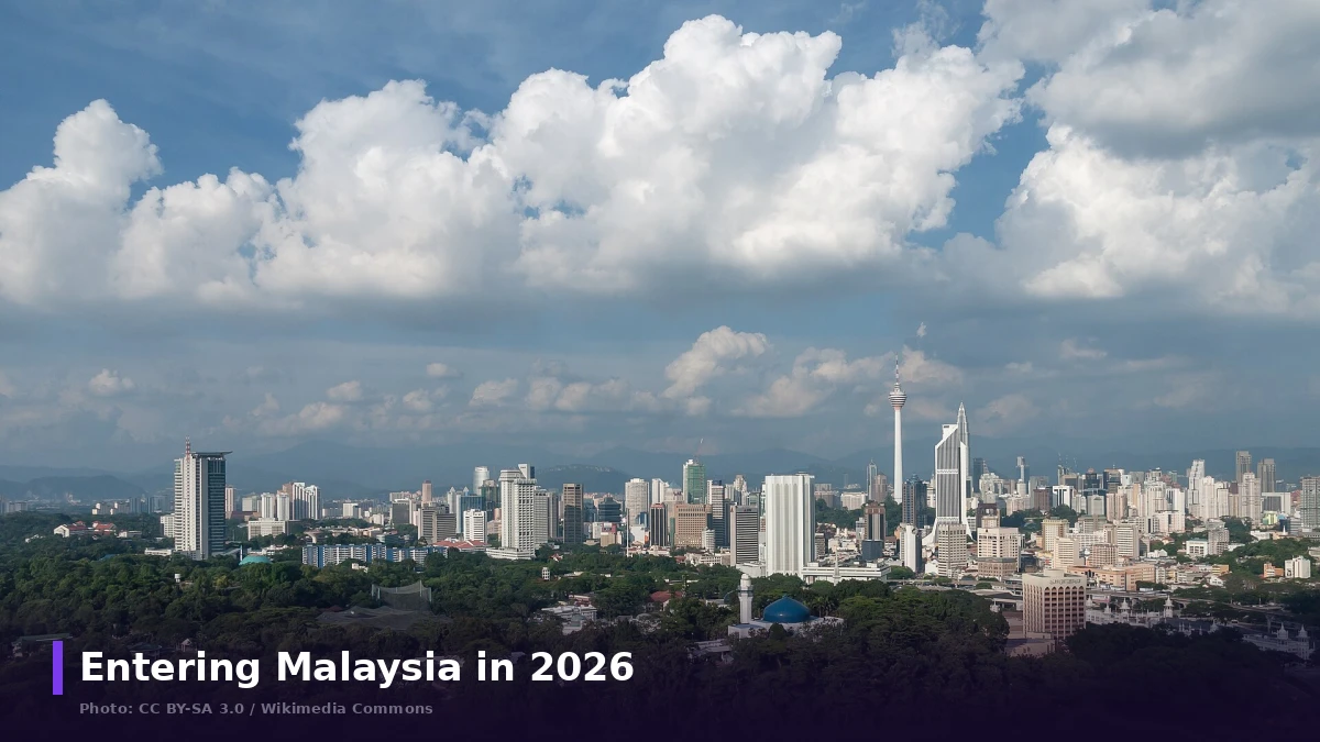 Kuala Lumpur skyline — entering Malaysia in 2026 requires a Digital Arrival Card