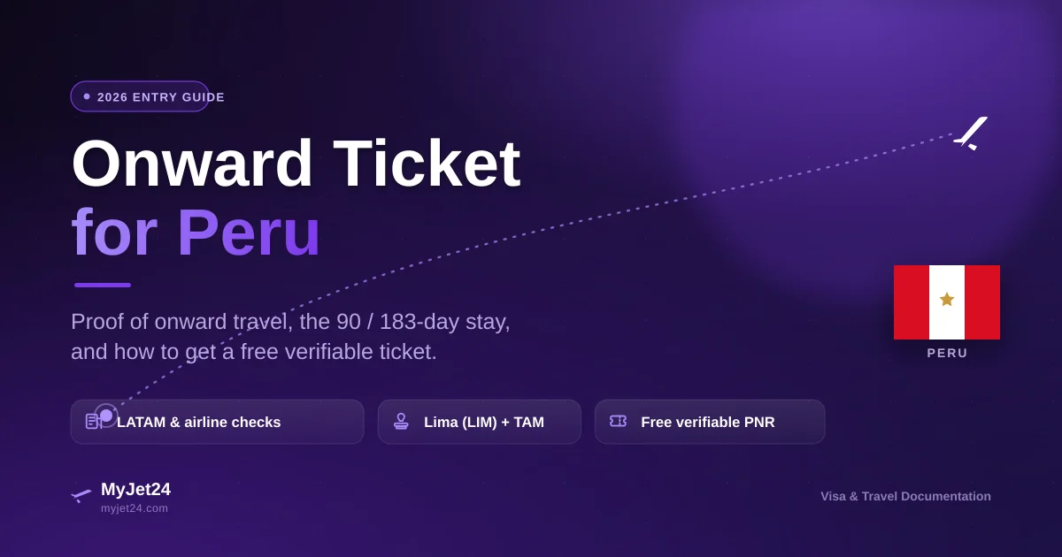 Onward ticket for Peru 2026 — verifiable flight reservation shown at airline check-in for proof of onward travel